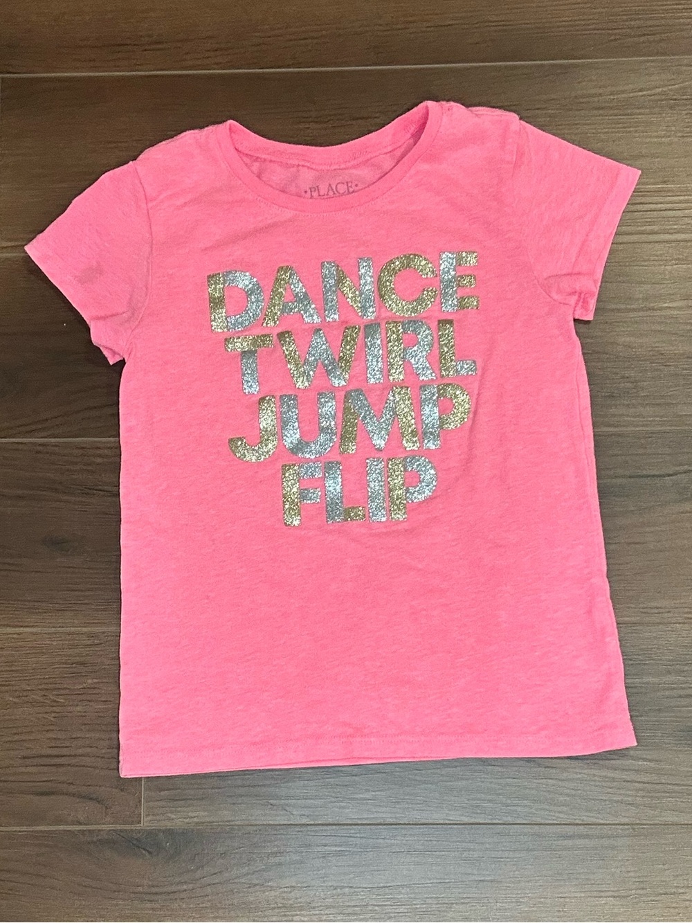 The Children’s Place Pink Dance•Twirl•Jump•Flip Tee XS